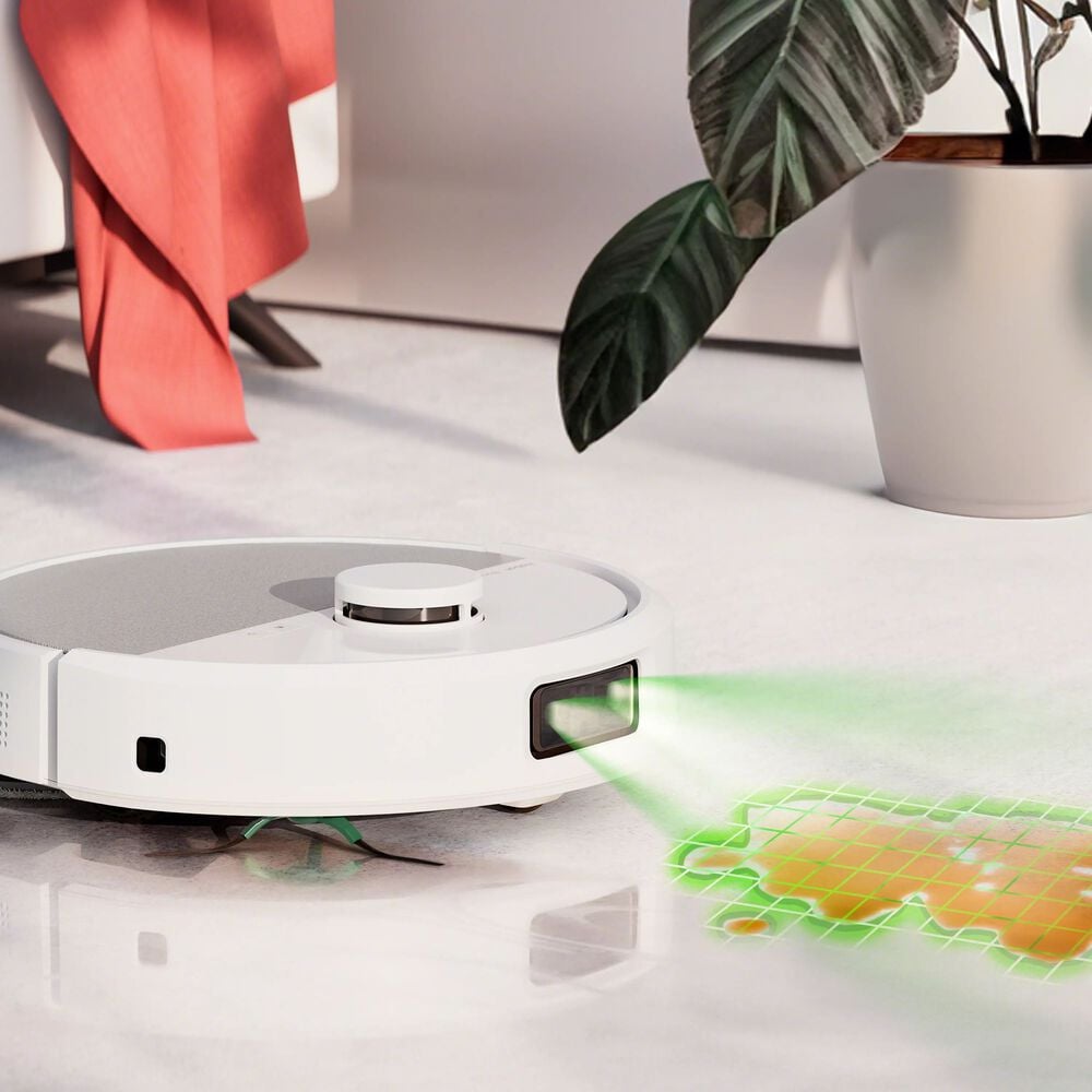 Detects dirt. Makes it disappear.